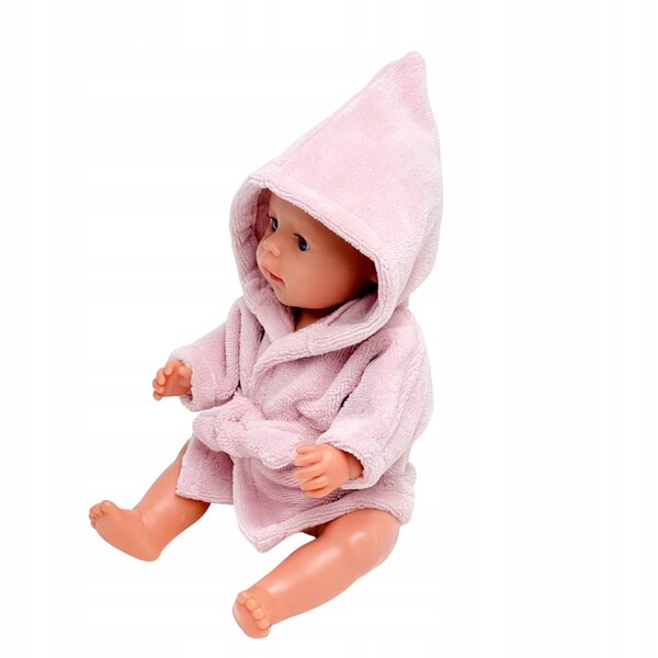Rosa Frottee-Bademantel für Baby Born-Puppe 42–43 cm, weich und bequem