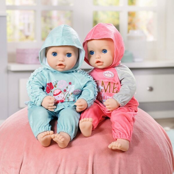 Baby Annabell-Trainingsanzug für Puppen 39–46 cm, rosa und grau, Set mit Kleiderbügel