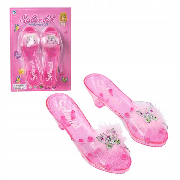 Prinzessin Pantofelki für Mädchen mit rosa Federn an der Ferse - NORIMPEX
