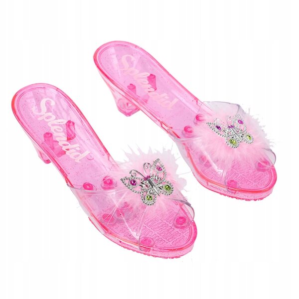 Prinzessin Pantofelki für Mädchen mit rosa Federn an der Ferse - NORIMPEX