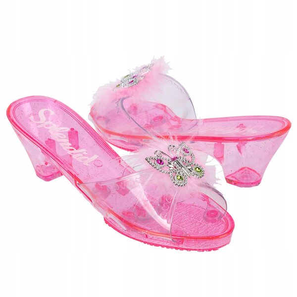 Prinzessin Pantofelki für Mädchen mit rosa Federn an der Ferse - NORIMPEX