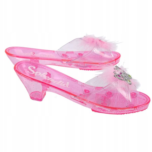 Prinzessin Pantofelki für Mädchen mit rosa Federn an der Ferse - NORIMPEX