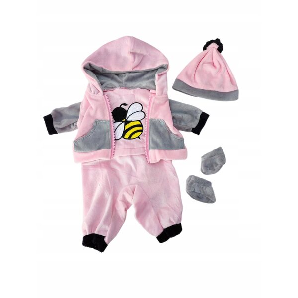 Ubranka pour poupée Adar de 45 cm, ensemble 4 pièces pajacyk, veste, chapeau et chaussures