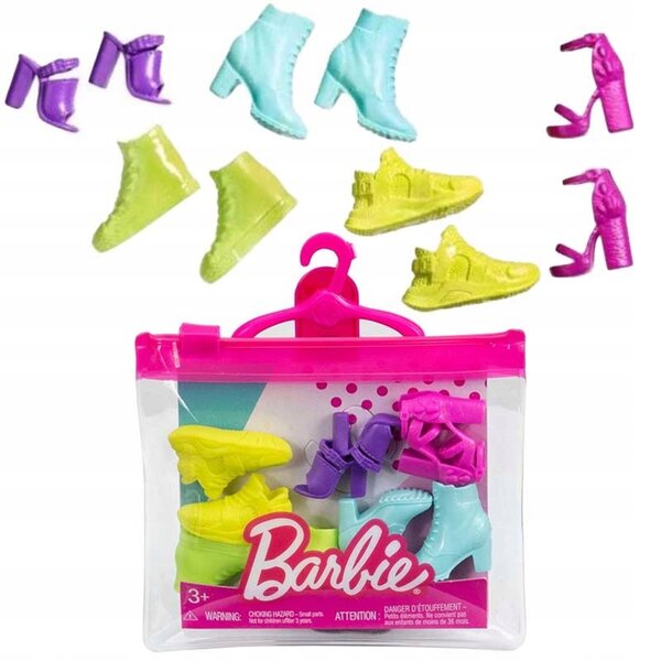 Set 5 paia scarpe Barbie fashion per bambole - stili e colori assortiti