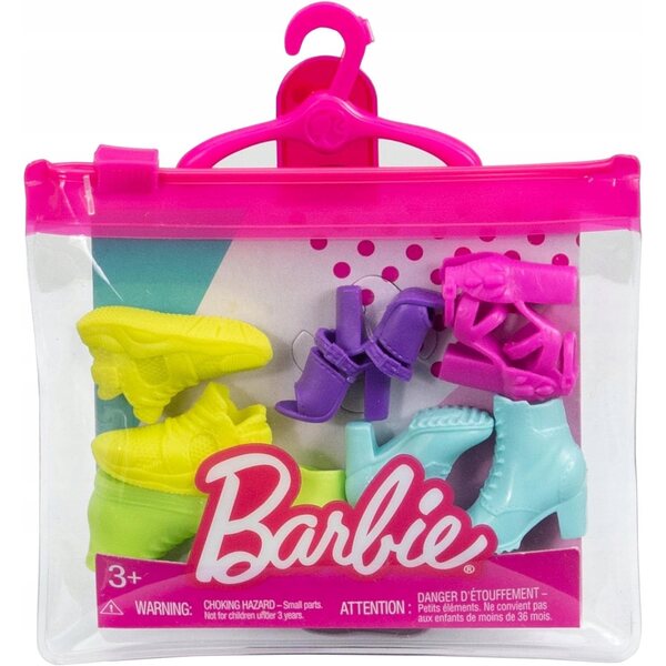Set 5 paia scarpe Barbie fashion per bambole - stili e colori assortiti