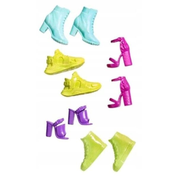 Set 5 paia scarpe Barbie fashion per bambole - stili e colori assortiti