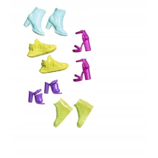 Set 5 paia scarpe Barbie fashion per bambole - stili e colori assortiti