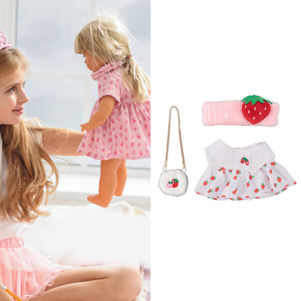 Bekleidungsset für die Born-Puppe mit Baumwollkleid und Accessoires