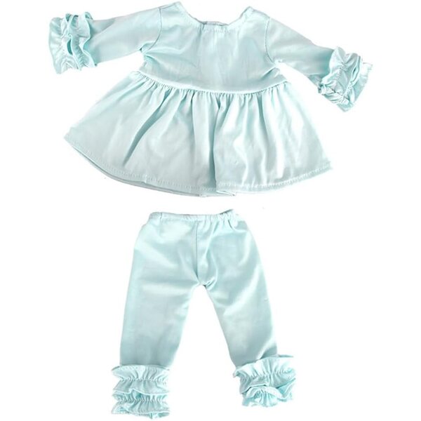 Amerikanisches Puppenkleidungsset 18 Zoll, lässig, 2-teilig, blau, Komfort und Stil