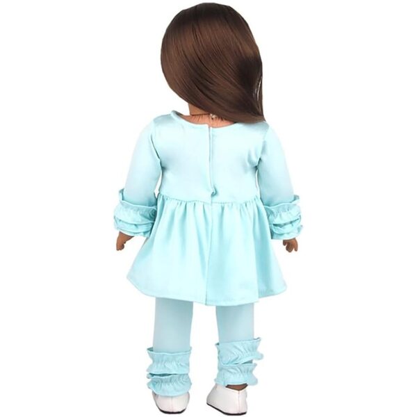 Amerikanisches Puppenkleidungsset 18 Zoll, lässig, 2-teilig, blau, Komfort und Stil