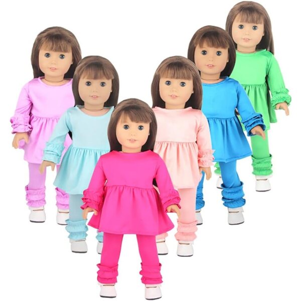 Amerikanisches Puppenkleidungsset 18 Zoll, lässig, 2-teilig, blau, Komfort und Stil