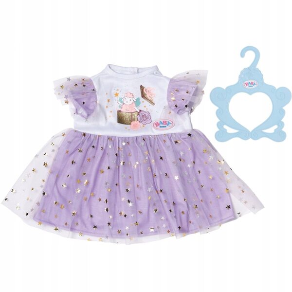 Baby Born Fliederkleid mit Tutu und goldenen Sternen für 43-cm-Puppen