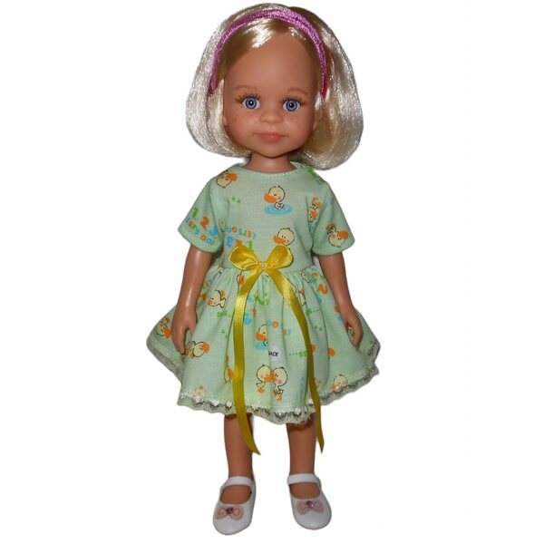 Kleid für Paola Reina 32 cm Puppe mit Entenmotiv und Spitze