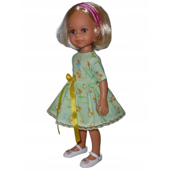 Kleid für Paola Reina 32 cm Puppe mit Entenmotiv und Spitze