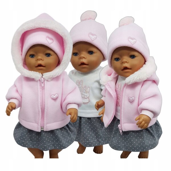 Completo giacca rosa per bambola Baby Born 42-45 cm, abbigliamento di qualità