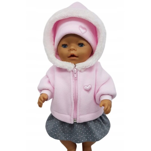 Completo giacca rosa per bambola Baby Born 42-45 cm, abbigliamento di qualità