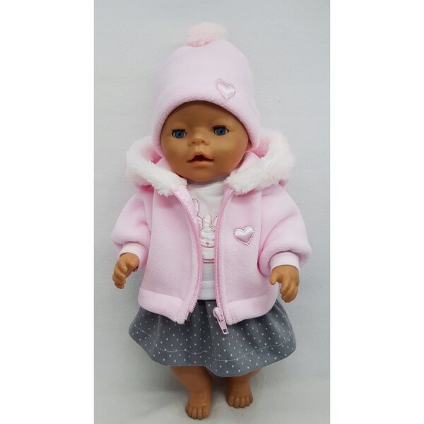 Completo giacca rosa per bambola Baby Born 42-45 cm, abbigliamento di qualità