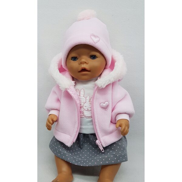 Completo giacca rosa per bambola Baby Born 42-45 cm, abbigliamento di qualità