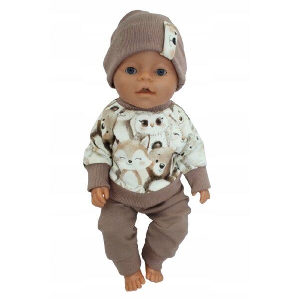 Completo abbigliamento per bambola 41-44 cm con felpa e pantaloncini