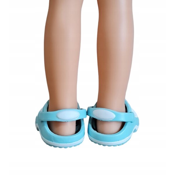 Scarpe Paola Reina 32cm per bambola da decorare bianco e blu stile Crocs