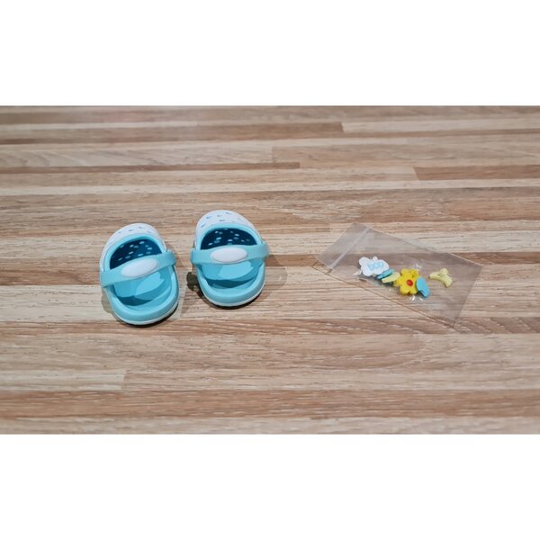 Scarpe Paola Reina 32cm per bambola da decorare bianco e blu stile Crocs