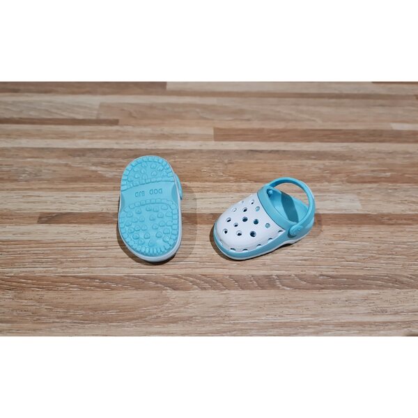 Scarpe Paola Reina 32cm per bambola da decorare bianco e blu stile Crocs