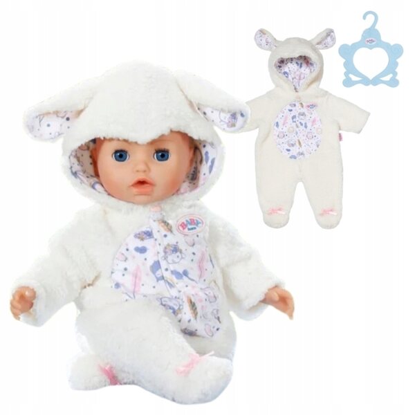 Baby Born Combinaison Onesie Ouaie pour Poupée 43 cm – Kostüm Mouton Doux et Confortable