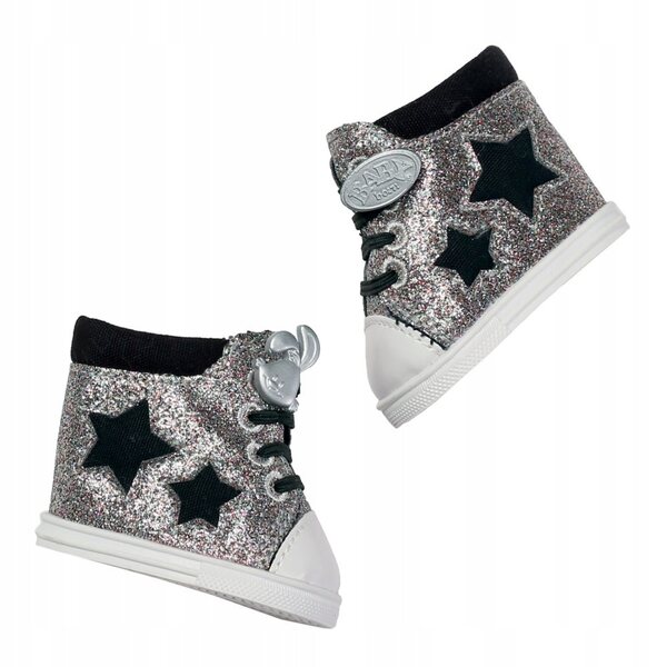 BABY BORN Silberne Sport-Sneaker für 43-cm-Puppe, glamourös und lässig
