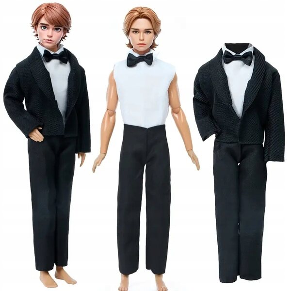 Elegantes Komplett-Outfit für die Ken-Puppe mit Hemd, Jacke und Schuhen