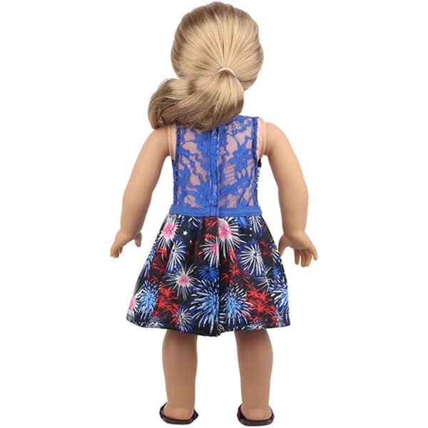 Spitzenkleid für 18-Zoll-Puppen – Freizeitkleid mit Feuerwerk 43–46 cm
