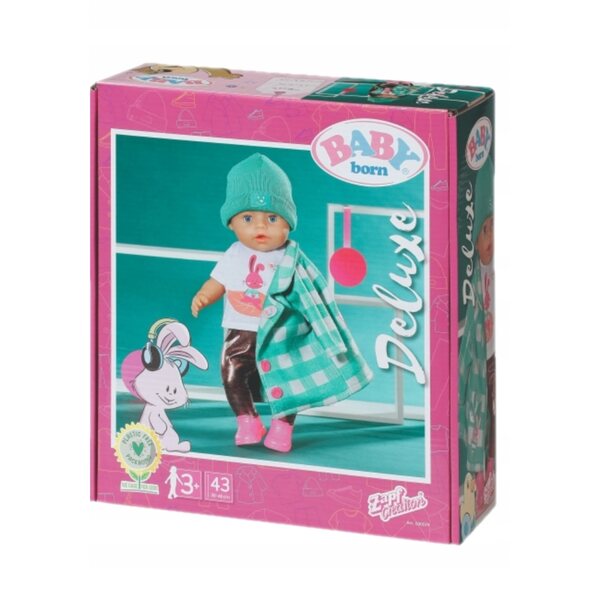 Completo Baby Born Deluxe 43 cm con Piumino, Leggings e Cappellino per Bambole