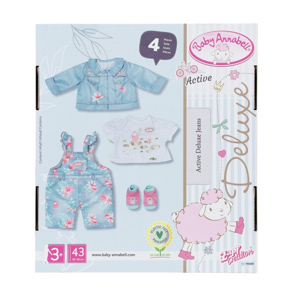 Baby Annabell Deluxe Jeans-Kleidungsset für 43 cm große Puppen