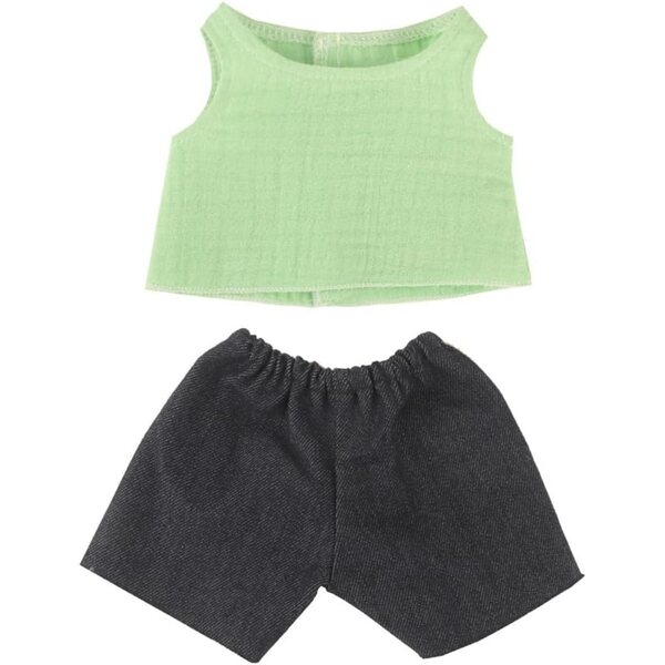 Kleidung für amerikanische Puppen 18 Zoll – 2-teiliges Set, blaues T-Shirt und Shorts