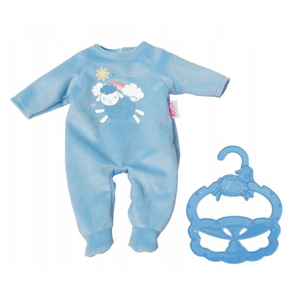 Hellblauer Körper für Baby Annabell 36 cm Puppe mit buntem Muster und Kleiderbügel