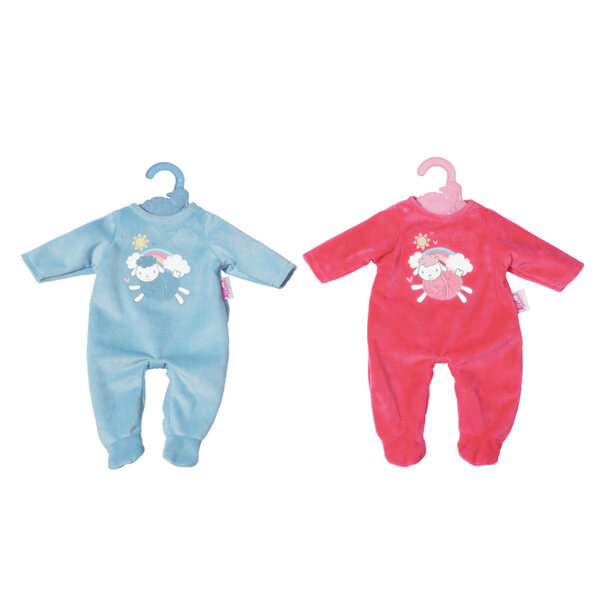 Hellblauer Körper für Baby Annabell 36 cm Puppe mit buntem Muster und Kleiderbügel