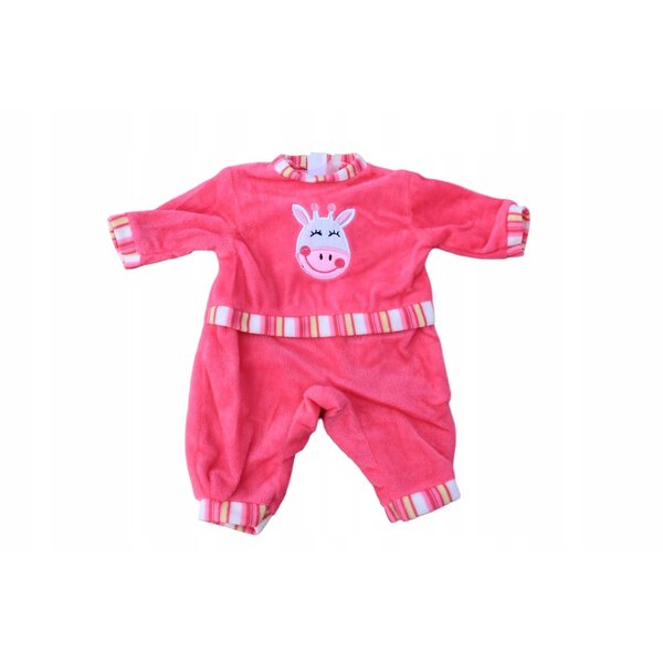 45-cm-Puppenkleidung mit rosa und braunem Pyjama, Jacke und Mütze
