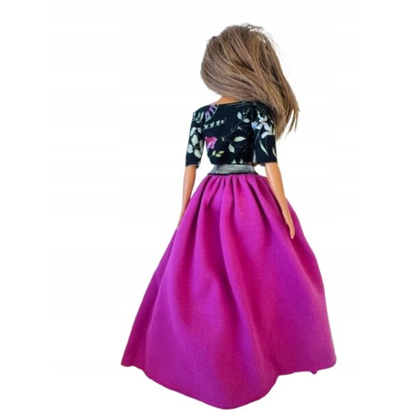 Kleidungsset für 30-cm-Puppen mit Rock und T-Shirt aus zertifiziertem elastischem Stoff