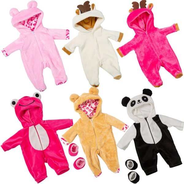 18-Zoll-Puppenkleidung Plüsch-Winteroutfit mit Socken odulu