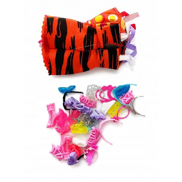 Set 34 pezzi abiti e accessori colorati per bambole 11 pollici