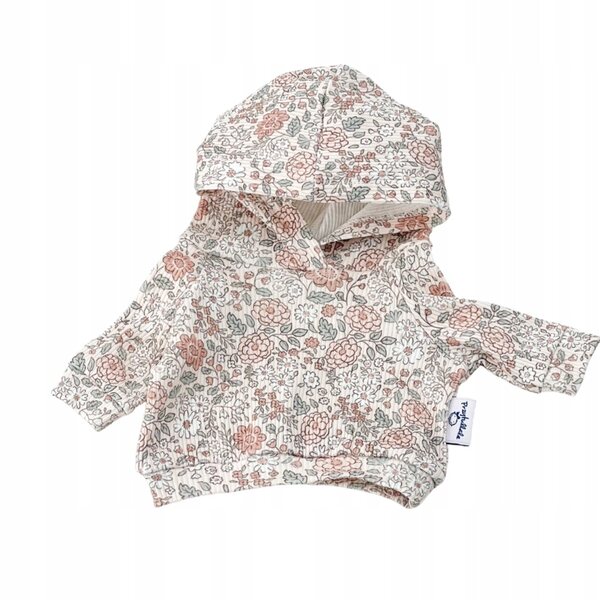 Bluza für Baby Born Puppen 42-43 cm mit Kapuze mit pastellfarbenem Blumenmuster