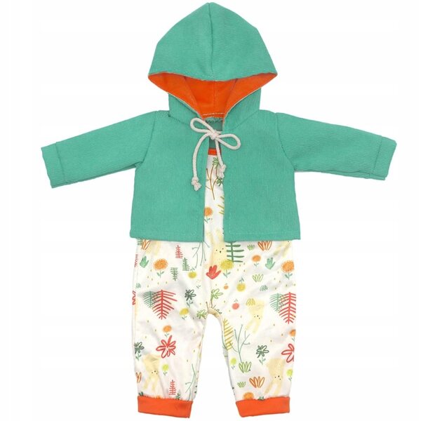 Completo elegante per bambola bobas con body e giacca con cappuccio 40-45 cm