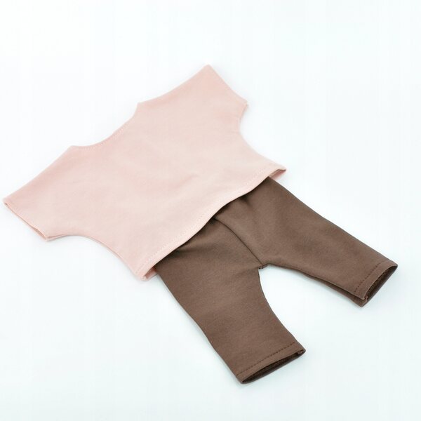 Bekleidungsset für Baby Born Puppen 42–43 cm, rosa T-Shirt und braune Leggings