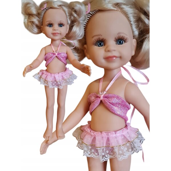 Costume da bagno rosa per bambola Paola Reina 32 cm completo top e slip