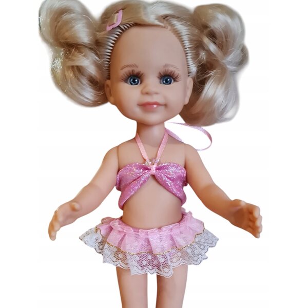 Costume da bagno rosa per bambola Paola Reina 32 cm completo top e slip