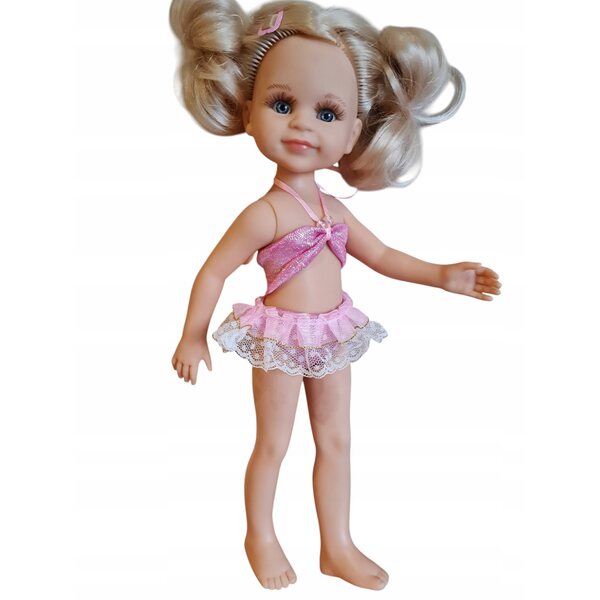 Costume da bagno rosa per bambola Paola Reina 32 cm completo top e slip