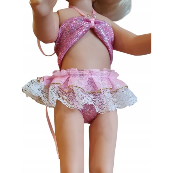 Costume da bagno rosa per bambola Paola Reina 32 cm completo top e slip