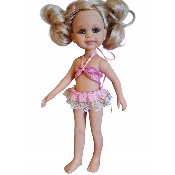 Costume da bagno rosa per bambola Paola Reina 32 cm completo top e slip