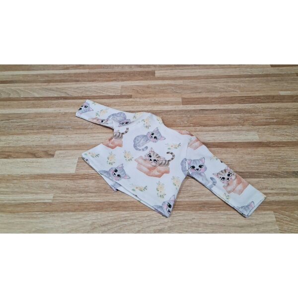 Bluzza Langarm mit Katzenprint für Paola Reina 32 cm Puppe