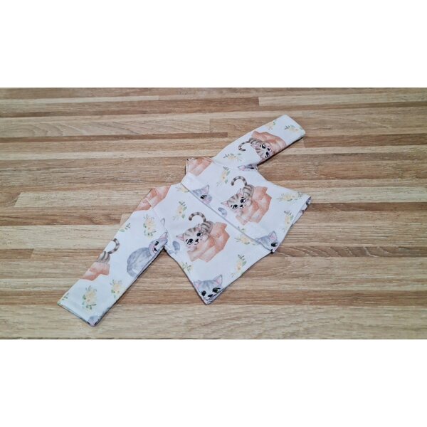 Bluzza Langarm mit Katzenprint für Paola Reina 32 cm Puppe