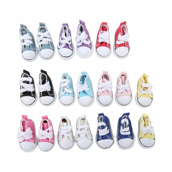 10 Paar Leinenschuhe für 1/6-Puppen mit mehrfarbiger rutschfester Sohle